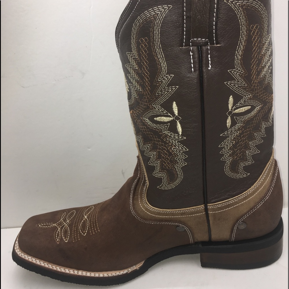 Women’s cowgirl Cowboy Western Rodeo Leather boots brown Bota Vaquera piel 940